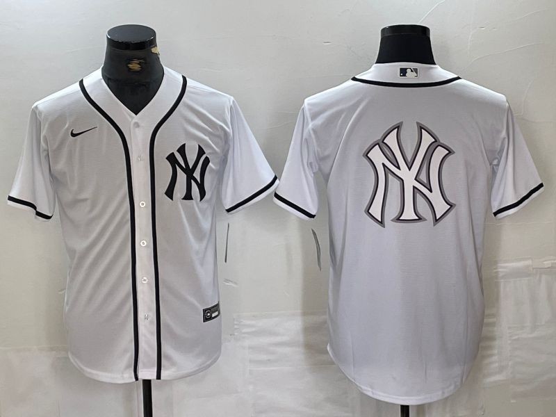 Men New York Yankees Blank White Third generation joint name Nike 2024 MLB Jersey style 7->new york yankees->MLB Jersey